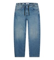 Pantalones vaqueros estilo jogger para hombre, corte holgado con cordón ajustable BR-12000 en azul oscuro o azul claro