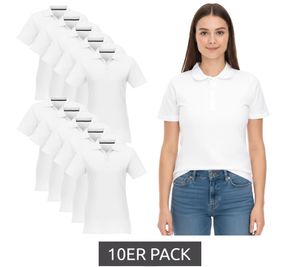 Confezione da 10 polo da donna ELEVATE Helios, cotone, maglia piqué, 180 g/m², 3810701 Bianco