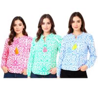 Blouse tunique d'été ZWILLINGSHERZ Ornaments pour femme, à pompons, réf. 33223, disponible en rose, vert ou bleu Blouse tunique d'été ZWILLINGSHERZ Ornaments pour femme, à pompons, réf. 33223, disponible en rose, vert ou bleu