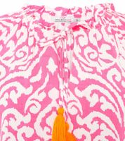 Blouse tunique d'été ZWILLINGSHERZ Ornaments pour femme, à pompons, réf. 33223, disponible en rose, vert ou bleu Blouse tunique d'été ZWILLINGSHERZ Ornaments pour femme, à pompons, réf. 33223, disponible en rose, vert ou bleu