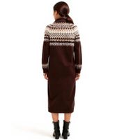 Lot de 2 mini-robes en maille pour femme, fermeture éclair courte, manches longues, marron foncé (réf. 940631)