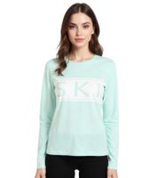 Lot de 2 T-shirts thermiques femme écoresponsables en matière douce et ultra-extensible, coloris vert menthe (réf. 913257)