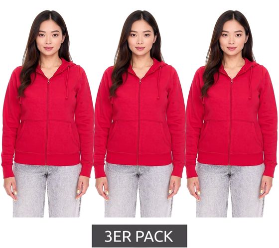 Lot de 3 sweats à capuche ELEVATE Theron pour femme, en coton 240 g/m², rouge (réf. 3823025)