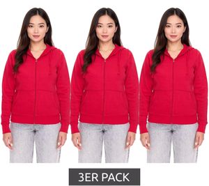 Lot de 3 sweats à capuche ELEVATE Theron pour femme, en coton 240 g/m², rouge (réf. 3823025)