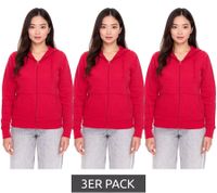 Lot de 3 sweats à capuche ELEVATE Theron pour femme, en coton 240 g/m², rouge (réf. 3823025)