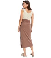 Pack de 2 faldas midi para mujer - Falda de verano elegante con fruncido y abertura lateral 938576 Marrón