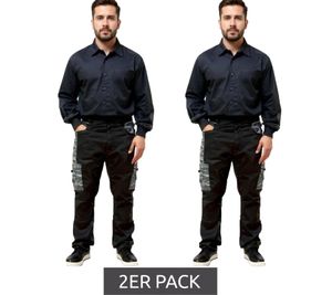 Pantalones de trabajo Uncle Sam para hombre, paquete de 2, con prácticos bolsillos en las piernas, ropa de trabajo, ropa de protección 20421 1062 Negro