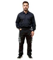 Pantalones de trabajo Uncle Sam para hombre, paquete de 2, con prácticos bolsillos en las piernas, ropa de trabajo, ropa de protección 20421 1062 Negro