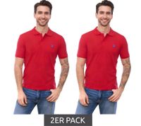 Paquete de 2 polos U.S. POLO ASSN. para hombre, básicos, de algodón, manga corta, talla 197, 61092, 52520, 155, rojo/azul