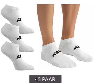 45 Paar KTM Sportsocken Sneaker-Socken mit Logo Baumwoll-Strümpfe Oeko-Tex 100 Zertifiziert KTM/1/SLCX3/BL Weiß
