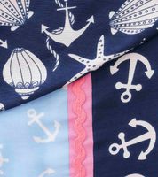 Sciarpa quadrata ZWILLINGSHERZ con ancore e scritta "Moin Moin" - Fashion 3016Q Rosa/Arancione, Rosa/Blu o Blu/Rosa