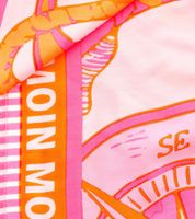 Sciarpa quadrata ZWILLINGSHERZ con ancore e scritta "Moin Moin" - Fashion 3016Q Rosa/Arancione, Rosa/Blu o Blu/Rosa