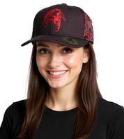 3-Pack Tupac Hip Hop Caps for Men and Women with Tupac Embroidery 2PAC Flat-Rim TC108517TUP3 Black/Red