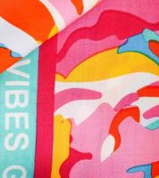 ZWILLINGSHERZ Vierecks-Tuch mit Blumen oder Korallen und Good Vibes Only Print Mode-Tuch 3016Q Pink/Türkis, Blau/Pink oder Pink/Bunt