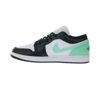 NIKE Air Jordan 1 Low Men's Sneakers with Encapsulated Air Cushioning System, Genuine Leather Shoes 553558-131 Black/White/Green