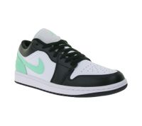 NIKE Air Jordan 1 Low Men's Sneakers with Encapsulated Air Cushioning System, Genuine Leather Shoes 553558-131 Black/White/Green