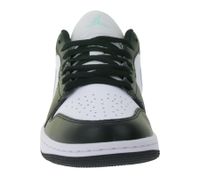 NIKE Air Jordan 1 Low Men's Sneakers with Encapsulated Air Cushioning System, Genuine Leather Shoes 553558-131 Black/White/Green