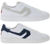 LEVI´S Swift Herren Freizeit-Sneaker aus Echtleder Turnschuhe im Leder-Overlay-Look Schnür-Schuhe 235658-846 Weiß/Navy oder Weiß/Grau