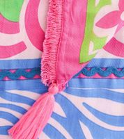 Sciarpa quadrata ZWILLINGSHERZ con stampa animalier, fiori e ornamenti, sciarpa alla moda 3016Q-0609 Rosa/Blu/Verde o Blu/Rosa/Multicolore