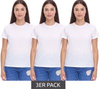 3er Sparpack PUMA Blank Base Damen T-Shirt nachhaltiges Baumwoll-Shirt Sport-Shirt Fitness-Shirt 678258 01 Weiß