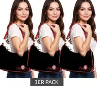 Pack de 3 bolsos de hombro de Green Day, banda de punk rock, para mujer, elegantes, de punto, color negro (LB102733GRN0)