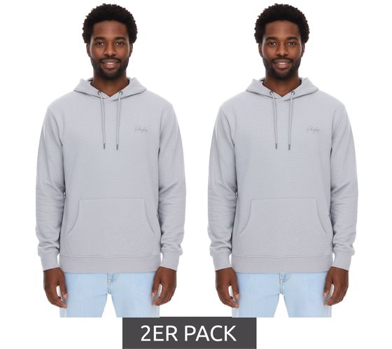 2-Pack PLAYBOY Men's Cotton Long-Sleeve Hoodie with Hood, Gray