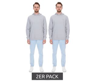Lot de 2 sweats à capuche PLAYBOY pour homme, en coton gris, manches longues