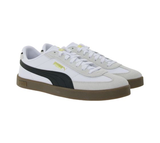 PUMA Club II Era Genuine Leather Men's Sneakers in a Retro Football Design with Softfoam 397447 07 White/Black