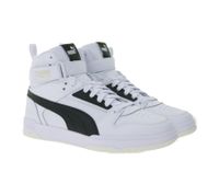 Zapatillas PUMA Rebound Game de piel auténtica para hombre y mujer, estilo bota alta, con diseño de baloncesto y plantilla SoftFoam 385839 01 Blanco/Negro