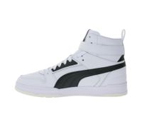 Zapatillas PUMA Rebound Game de piel auténtica para hombre y mujer, estilo bota alta, con diseño de baloncesto y plantilla SoftFoam 385839 01 Blanco/Negro