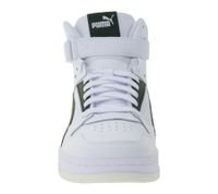 Zapatillas PUMA Rebound Game de piel auténtica para hombre y mujer, estilo bota alta, con diseño de baloncesto y plantilla SoftFoam 385839 01 Blanco/Negro