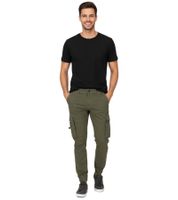Pantalon cargo homme SUBLEVEL avec poches élastiques et stoppeurs, 100% coton, vert H64060BB62194A