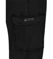 Pantalon cargo homme SUBLEVEL en coton noir, taille élastiquée avec cordon de serrage, réf. H64068BE62324B1