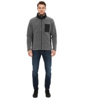 Chaqueta polar para hombre INDICODE Wilton con cuello alto y bolsillo en el pecho, color gris jaspeado/negro (55383MM 999).