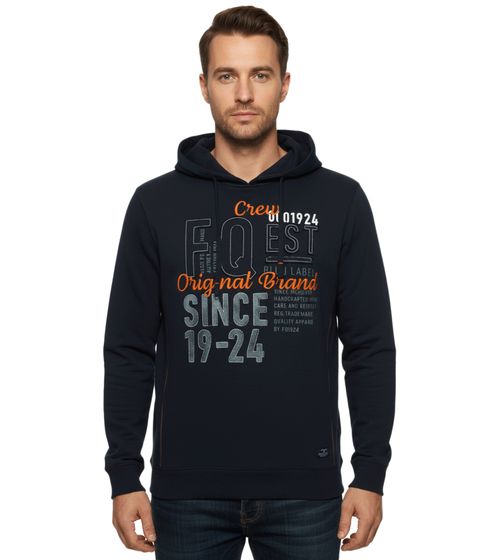 FQ1924 Erik Herren Sweatshirt Kapuzen-Pullover Baumwoll-Pulli mit Stickerei 21900544-ME 194011 Blau