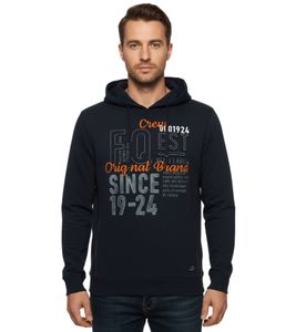 FQ1924 Erik Herren Sweatshirt Kapuzen-Pullover Baumwoll-Pulli mit Stickerei 21900544-ME 194011 Blau