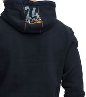 FQ1924 Erik Herren Sweatshirt Kapuzen-Pullover Baumwoll-Pulli mit Stickerei 21900544-ME 194011 Blau