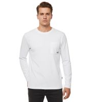 11 PROJECT Emilio Men's Long-Sleeve Basic Shirt with Crew Neck, Cotton Shirt 21300996ME 110601 White