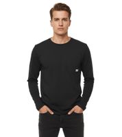 11 PROJECT Emilio Men's Long-Sleeve Basic Shirt with Crew Neck, Cotton Shirt 21300996ME 194008 Black