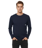 11 PROJECT Emilio Men's Long-Sleeve Basic Shirt with Crew Neck, Cotton Shirt 21300996ME 194010 Blue