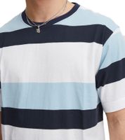 11 PROJECT Frankie Men's Cotton T-Shirt, Color-Blocking Summer Shirt 21301046 194010 Blue/White
