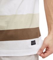 11 PROJECT Frankie Men's Cotton T-Shirt, Color-Blocking Summer Shirt 21301046ME 181016 Brown/White