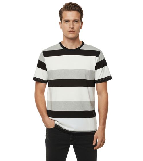 11 PROJECT Frankie Men's Cotton T-Shirt, Color-Blocking Summer Shirt 21301046ME 194008 Black/White/Gray