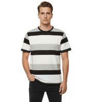 11 PROJECT Frankie Men's Cotton T-Shirt, Color-Blocking Summer Shirt 21301046ME 194008 Black/White/Gray