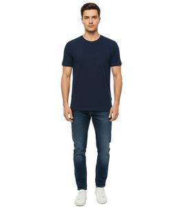 11 PROJECT Otto Men's Cotton T-Shirt, Simple Summer Shirt with Chest Pocket, 20716238 ME 194024 Blue