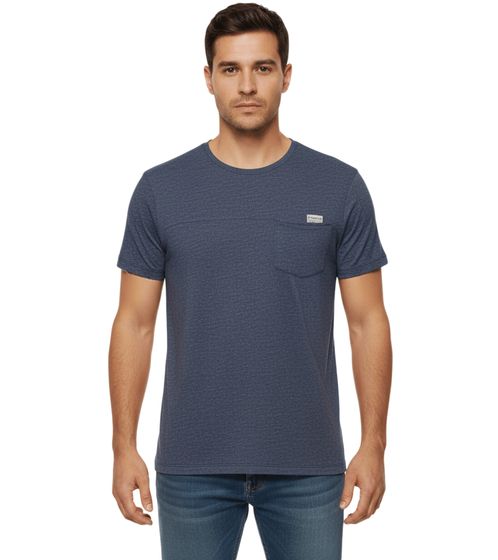 Camiseta de algodón para hombre Santo de 11 PROJECT, camiseta jaspeada de verano con bolsillo en el pecho 20715236 ME 194024 Azul