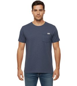Camiseta de algodón para hombre Santo de 11 PROJECT, camiseta jaspeada de verano con bolsillo en el pecho 20715236 ME 194024 Azul