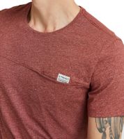 Camiseta de algodón para hombre 11 PROJECT Santo, estilo jaspeado veraniego con bolsillo en el pecho, color rojo óxido (20715236 ME 191540)