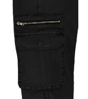 SUBLEVEL Herren Cargo-Hose elastischer Bund mit Kordelzug Baumwoll-Hose in Schwarz oder Grün