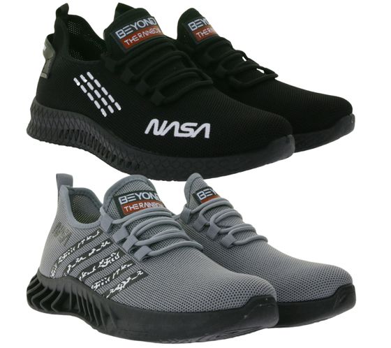 Baskets décontractées BEYOND THE RAINBOW avec logo NASA - Chaussures de tous les jours, modèle CSK206, coloris noir ou gris
